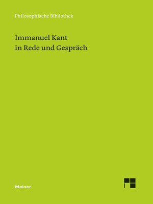 cover image of Immanuel Kant in Rede und Gespräch